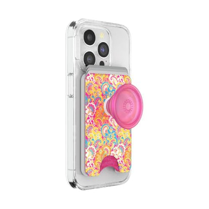 PopSockets Phone Wallet for MagSafe with Grip- Paisley Gaudy - color: Paisley Gaudy, style: MagSafe