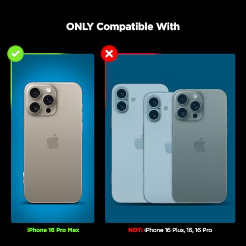 ENCASED Shockproof Case Compatible with iPhone 16 Pro Max - Ultra Protective Heavy Duty Magnetic Phone Cover, Rebel Series (Black) - color: Black, size: iPhone 16 Pro Max