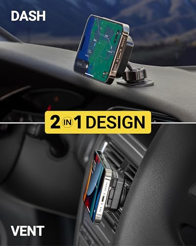 Scosche MMPDVM-SP MagicMount Pop Magnetic Car Dashboard Cell Phone Holder and Vent Mount for Collapsible Phone Grip/Socket, Universal Phone Stand 360° Rotating Head for iPhone and Android Smartphones - style: Dash / Vent