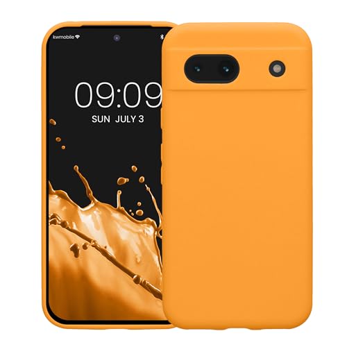kwmobile Case Compatible with Google Pixel 8a Case - Protective Slim TPU Phone Cover - Soft Matte Finish - Fruity Orange - color: Fruity Orange