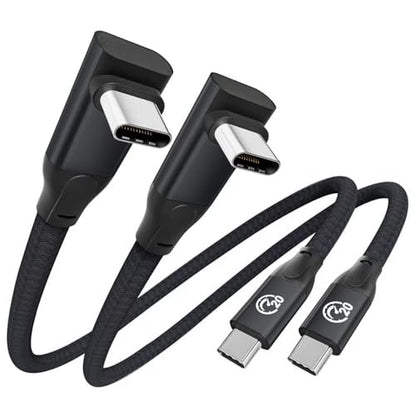 USB C 90 Degree Cable 1ft 2Pack, 90° Short USBC to USBC 3.2 Data Cable - color: Black, size: 1ft+1ft