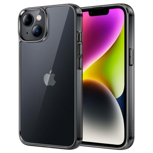 JETech Case for iPhone 14, Anti-Yellowing, Black | Shockproof Protection, Scratch Resistant Hard PC Back, Durable Transparent TPU Bumper - color: Black, size: iPhone 14