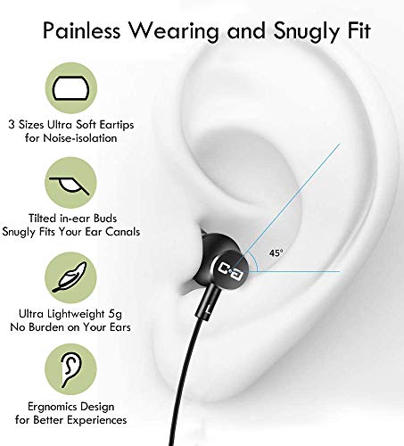 12Ft Extra Long Earbuds for TV & PC, in-Ear Wired Headphones, 3.5mm Jack