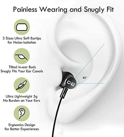 12Ft Extra Long Earbuds for TV & PC, in-Ear Wired Headphones, 3.5mm Jack