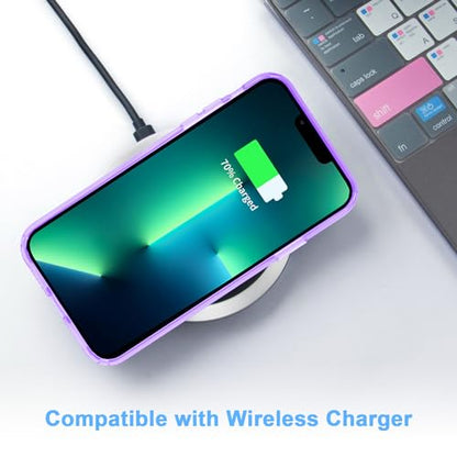 JJGoo Compatible with iPhone 13 Pro Max Case Clear, Transparent Soft Shockproof Protective Slim Thin Bumper Cover Phone Case, Purple - color: Clear Purple