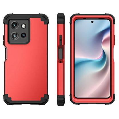 Phone Case for Motorola Moto G Power 2025/Moto G Play 5G 2025 Hard Cover Shockproof Soft Silicone Bumper Hybrid Three Layer Heavy Duty Grip Rugged Protective Cell GPower GPlay XT2515-1 Red - color: Red
