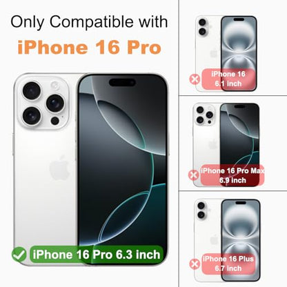for iPhone 16 Pro Clear Wallet Case with an RFID Blocking Card, Holds 1-2 Credit Cards, Anti-Yellowing, Hybrid Protective Phone Case with Card Holder, 6.3" 2024 - color: RFID BC Clear, size: iPhone 16 Pro