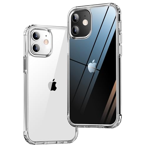 ONES for iPhone 12 mini Slim Case Clear, [PC + TPU Hybrid][Military-Grade Drop Protection][Anti-Yellowing], Shockproof Silicone Hard Cover, Transparent Case - color: HD Highly Clear, size: iPhone 12 mini