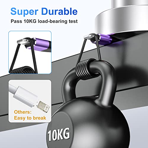iPhone Charger 4Pack 7inch, [Apple MFi Certified] Short Lightning Cable, Fast Charging Cord for iPhone 13 12 Pro Max Mini 11 XS XR X 10 8 7 Plus 6s 6 SE iPad - Purple