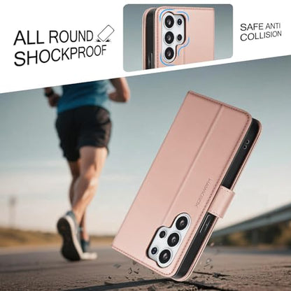 Compatible with Samsung Galaxy S26 Ultra Case Wallet with Card Holder [4 Card Slot] Women Men,RFID Blocking PU Leather Phone Case Flip Protector Cover Credit Card Slot Kickstand,Rose Gold - color: Rose Gold, size: Samsung Galaxy S26 Ultra - 6.9"