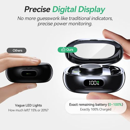 Tensea Portable Charging Case Compatible with Oura Ring Gen 5 & Gen 4 & 3 | (Official Charger NOT Included), 2000mAh Wireless Power Station, Universal Fit, 30-Day Runtime Charger Accessories - color: Black