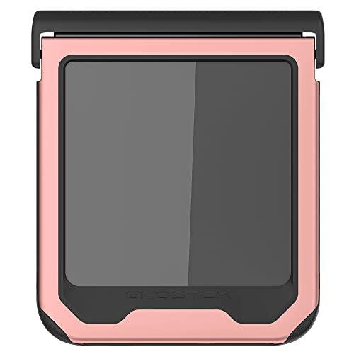 Ghostek Atomic Slim Galaxy Z Flip 4 Case - Clear Back with Pink Aluminum Metal Bumper, Shockproof & Dual-Layer Protective Phone Case, Phone Cover Designed for 2022 Samsung Z Flip 4 5G (6.7") (Pink) - color: Pink, size: Galaxy Z Flip 4