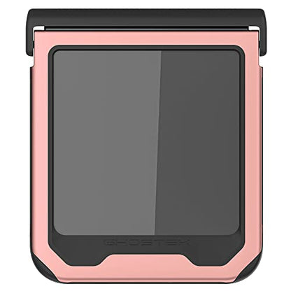 Ghostek Atomic Slim Galaxy Z Flip 4 Case - Clear Back with Pink Aluminum Metal Bumper, Shockproof & Dual-Layer Protective Phone Case, Phone Cover Designed for 2022 Samsung Z Flip 4 5G (6.7") (Pink) - color: Pink, size: Galaxy Z Flip 4