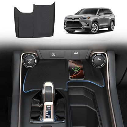 Wireless Charging Mat Compatible with 2024 2025 Toyota Grand Highlander, Non-Slip Silicone Protective Liner for Interior Accessories