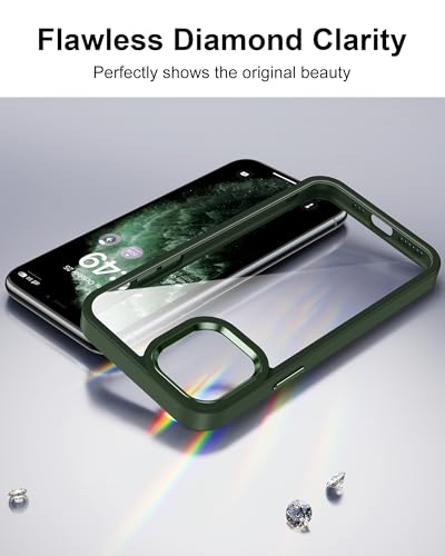 HOOMIL Case for iPhone 11 Pro 5.8-Inch, Non-Yellowing, Drop Protection, Anti-Scratch Transparent Hard Back Phone Cover - Green - color: Green, size: iPhone 11 Pro