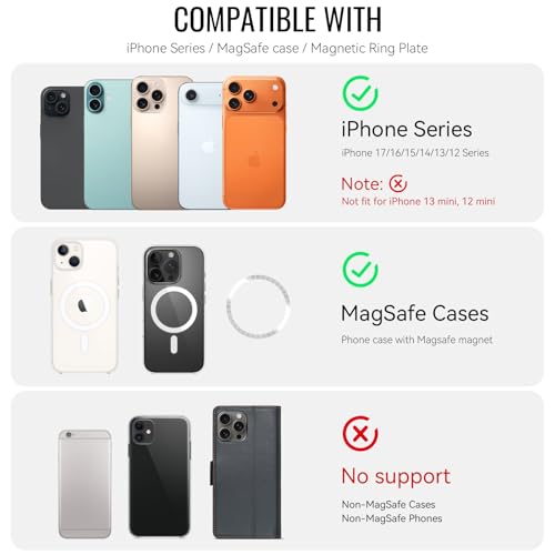 for Magsafe Wallet Magnetic Card Holder RFID Blocking, Orange - color: Orange