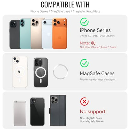 for Magsafe Wallet Magnetic Card Holder RFID Blocking, Carbon Black - color: Carbon Black