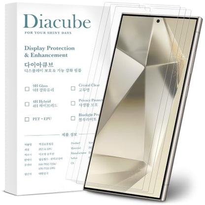 3-Pack for Samsung Galaxy S24 Ultra Flexible TPU-EPU Screen Protector [Not Glass] [0.1S Fingerprint Unlock] [Real-Time Self-Healing] HD Clear, Unbreakable, Bubble Free Easy Installation with Alignment Jig - size: Galaxy S24 Ultra