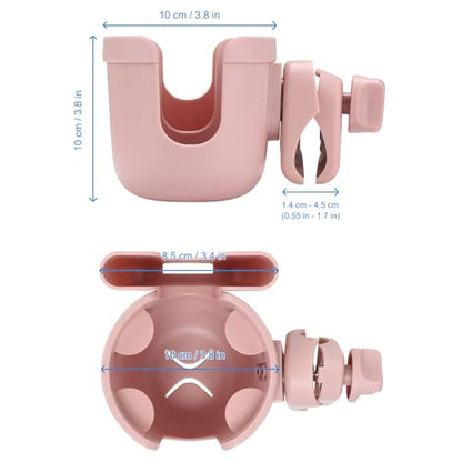Accmor Stroller Cup Holder with Phone Holder, Bike Cup Holder, Universal Cup Holder for Uppababy Nuna Strollers, 2-in-1 Drinks Holder for Walker, Wheelchair, Scooter - color: All Light Pink