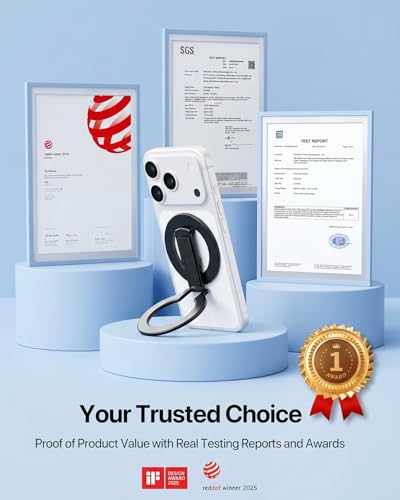 [2026 Upgraded] for MagSafe Phone Grip with Finger Strap - color: Black