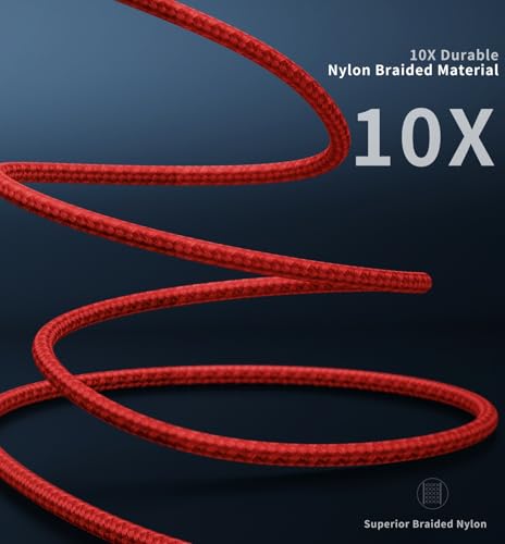 USB C to Lightning Cable 6FT, 90 Degree iPhone Charger Cables 3Pack-Red - color: Red, size: 6FT, style: USB C to Lightning