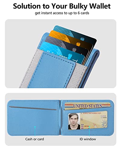 for MagSafe Wallet with Adjustable Stand, 9 Card Holder, Open ID Window - color: Light Sky Blue