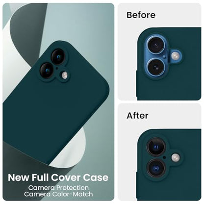 FireNova Designed for iPhone 16 Case, 6.1", Teal | Silicone Upgraded [Camera Protection] Phone Case, with Soft Anti-Scratch Microfiber Lining Inside - color: Teal, size: Iphone 16