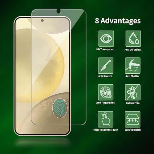 2 Pack for Samsung Galaxy s25 Screen Protector, Tempered-Glass, Micro-curved Edges, Case Friendly, Bubble Free, HD Clear, Easy Installation - size: Galaxy s25
