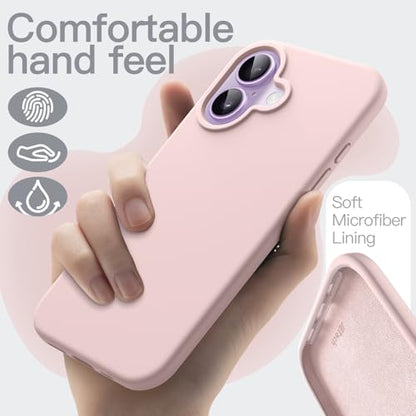JETech Silicone Case for iPhone 17, Light Pink | Silky Soft Touch, Shockproof Protection, Scratch Resistant, Microfiber Lining - color: Light Pink, size: iPhone 17