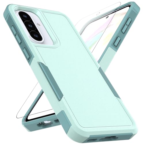 for Samsung Galaxy A37 / Galaxy A36 5G / Galaxy A57 5G Case: Dual Layer Protective Heavy Duty Cell Phone Cover Shockproof Rugged with Screen Protector - Military Protection Bumper Tough, Green - color: Mint Green (PC) + Mint Green (TPU)