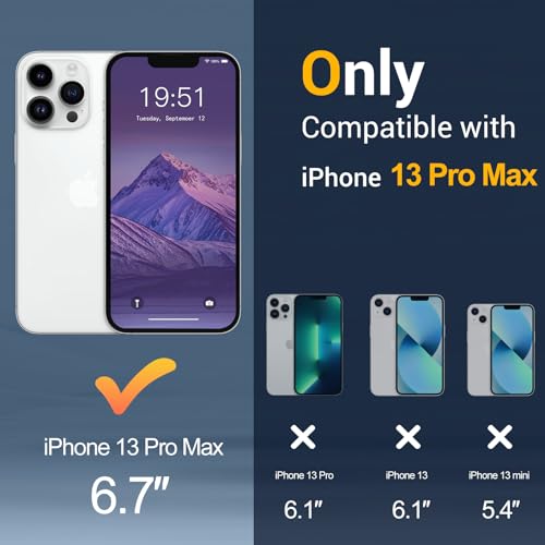 for iPhone 13 Pro Max Case, Compatible with Magsafe, Anti-Yellowing, Military-Grade Protection, Shockproof Slim Magnetic Phone Case Cover, Dark Purple - color: Dark Purple, size: iPhone 13 Pro Max