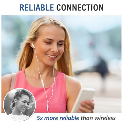 LUDOS FEROX 3 Pack Wired Earbuds in-Ear Headphones, 5 Year Warranty, Earphones with Microphone, Noise Isolation for 3.5mm Jack Ear Buds for iPhone, Samsung, Computer, Laptop, Kids, School Students - size: 3 Pack