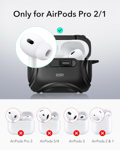 ESR for AirPods Pro 2 Case, Compatible with MagSafe, Cyber Series, Black - color: Black, size: AirPods Pro 2&1 Case