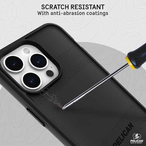 Pelican Protector iPhone 15 Pro Max Case - Rugged MagSafe Phone Case -Black | Magnetic Phone Case w/16ft Military-Grade Drop Protection - Anti-Scratch, Heavy Duty Phone Cover for iPhone 15 Pro Max - color: Protector Black, style: MagSafe