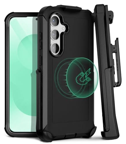 MOTIVE Heavy Duty Case for Samsung Galaxy s25/s24 Plus, Belt Clip | 6.7" | Bunker Series, Military Grade Multi-Layer Protection, PC/TPU Build, Sealed Port Cover, Compatible with MagSafe Qi2 Charging - size: s25 Plus & s24 Plus