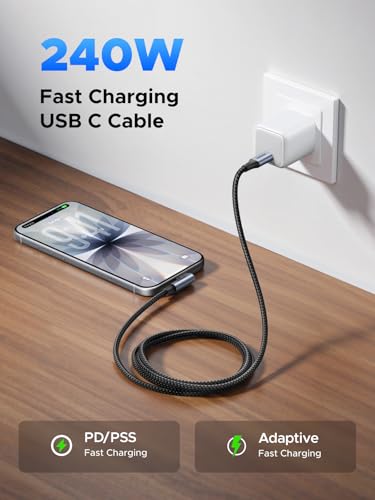 UGREEN 240W Right Angle USB C Cable, PD 3.1 Fast Charging, 3.3ft - size: 3.3FT