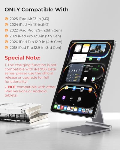 KU XIU Magnetic Wireless Charging Stand for iPad Air 13" & iPad Pro 12.9" - size: iPad Pro 12.9"/ iPad Air 13"-M2/M3/M4