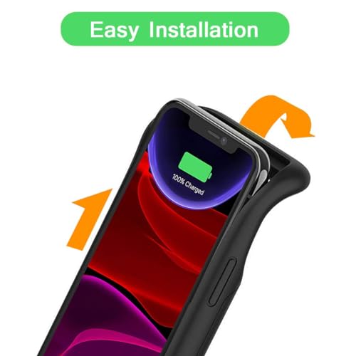 Battery Case for iPhone 11, 7000mAh Slim Portable Rechargeable Smart Protective Pack Cover Power Bank Charging Case Compatible with iPhone 11 (6.1 inch) Extended Battery Charger Cover(Black) - size: iPhone 11-7000mAh