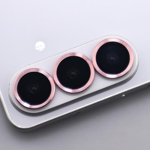 for Samsung Galaxy S26 / S26 Plus Camera Lens Protector Metal Ring Tempered Glass Lens Cover Accessories (Pink) - color: Pink