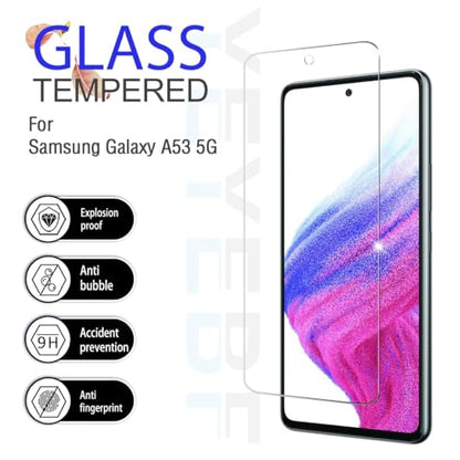 Galaxy A53 5G Premium Tempered Glass Screen Protectors, [2 Pack] [Anti-scratch] [3D Glass] [Case-Friendly] Screen Protector Glass for Samsung Galaxy A53 - size: Galaxy A53 5G