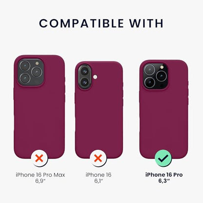 kwmobile Case Compatible with Apple iPhone 16 Pro Case - TPU Silicone Phone Cover with Soft Finish - Pomegranate Red - color: pomegranate red, size: iPhone 16 Pro