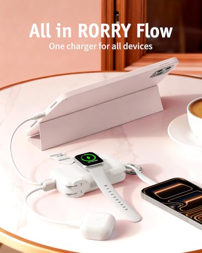 RORRY Flow Portable Charger 10000mAh 40W Wall Plug Power Bank Battery Pack - color: White