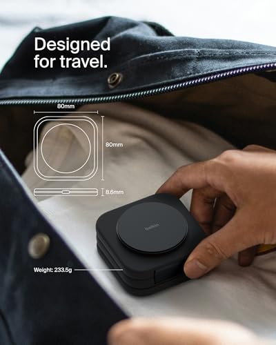 Belkin Qi2 15W Magnetic Wireless Travel Pad, 3 in 1 Foldable Charger - style: 3 in 1