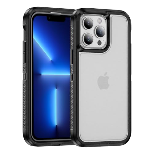 for iPhone 13 Pro Max Case, Shockproof Dustproof Drop Proof, Military-Grade Dual Guard Protection, Black/Clear - color: Black/Clear, size: iPhone 13 PRO MAX
