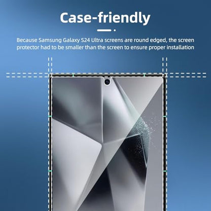 NEW'C for Samsung Galaxy S24 Ultra Screen Protector Tempered Glass - size: S24 Ultra 6.8 inches