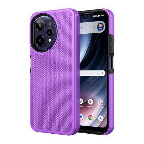 for Cricket Icon Plus 2026 (Plus Version Only) /AT&T Verge 2 Case with Tempered Glass Screen Protector,Dual Layer Heavy Duty Shockproof Protection (Purple) - color: Purple