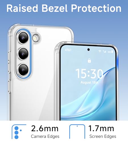 USLAI Case for Samsung Galaxy S23+ Plus 5G, Anti-Yellowing, Crystal Clear Back, Shockproof & Military‑Grade Drop Protection - Transparent - color: Clear, size: Galaxy S23 Plus
