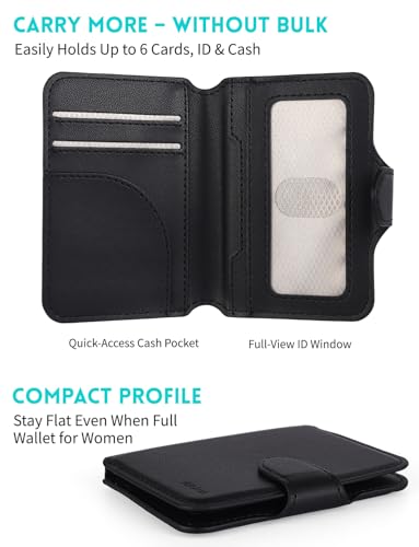 Magnetic Phone Wallet Card Holder with ID Window,Holds 8 Cards&Cash - color: Black6