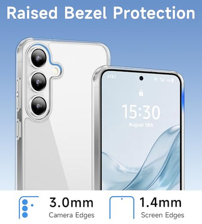 USLAI Case for Samsung Galaxy S25 FE, Anti-Yellowing, Crystal Clear Back, Shockproof & Military‑Grade Drop Protection - Transparent - color: Clear, size: Galaxy S25 FE