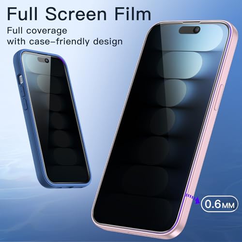 JETech Privacy Screen Protector for iPhone 15, 2-Pack - size: iPhone 15